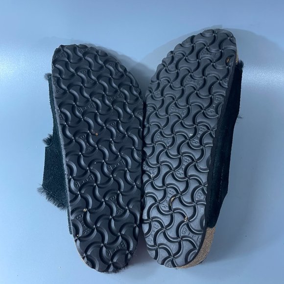 Birkenstock Arizona Shearling Black Suede Leather, Size 38